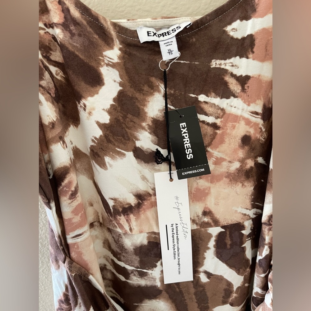 Express tie dye soft wrap dress - Picture 4 of 8